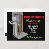 私は引っ越し、人のカードを振り、引っ越し。 ポストカード (正面/裏面)