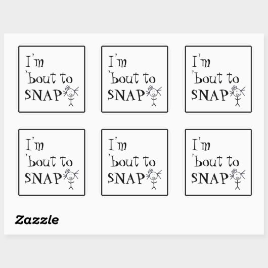 私は引用文のステッおもしろいク怒の姿をスナップする スクエアシール (シート)