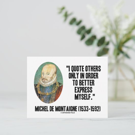 私は引用文を自分のためだけに他の人を選ぶ ポストカード (スタンド正面)