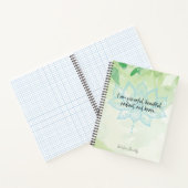 私は引用文感動的ロータスマンダラウォーターの色 ノートブック (内部)