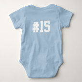 「私は弟だ」フットボールのジャージー番号 ベビーボディスーツ (裏面)