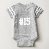 「私は弟だ」野球ジャージー番号 ベビーボディスーツ (裏面)