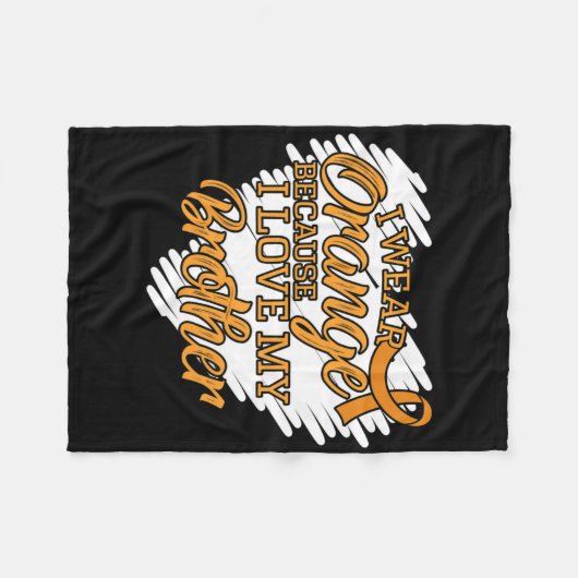 私は弟の白血病Aを愛しているので衣服オレンジ フリースブランケット (正面(横))