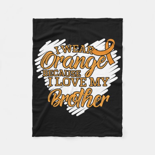 私は弟の白血病Aを愛しているので衣服オレンジ フリースブランケット (正面)
