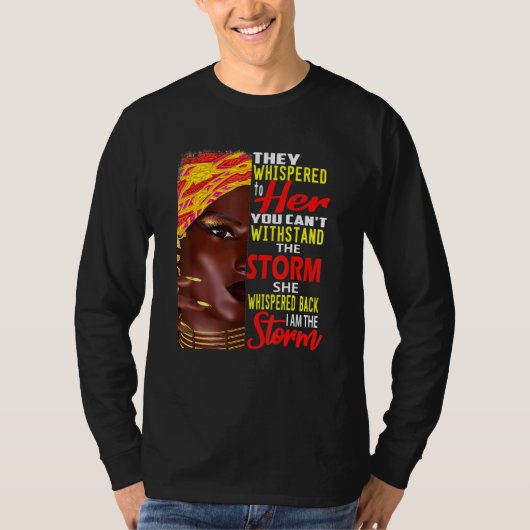私は強いアフリカの女性である私はストーム黒Hist Tシャツ (正面)