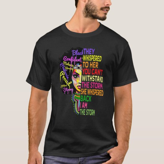 私は強いアフリカ人女性の黒い歴史の嵐だ Tシャツ (正面)