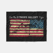 私は強いタイプ静かだおもしろい フリースブランケット (正面(横))