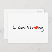 私は強いハートタイポグラフィレッドブラック ポストカード (正面/裏面)