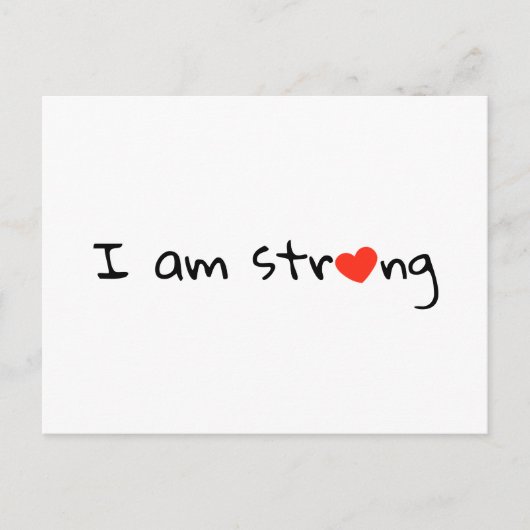 私は強いハートタイポグラフィレッドブラック ポストカード (正面)