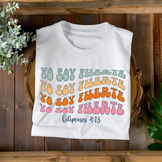 私は強い 悩めるクリスチャン スペイン語 Tシャツ