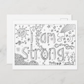 私は強い – 着色本はがき – 手書き ポストカード (正面/裏面)