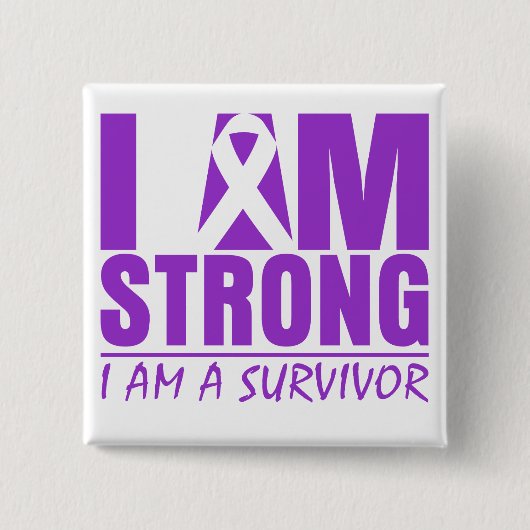 私は強い – 私は生き残り – ルパス 缶バッジ (正面)