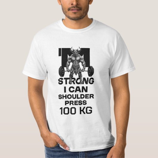 私は強い – 私は肩を押すことができる Tシャツ (正面)