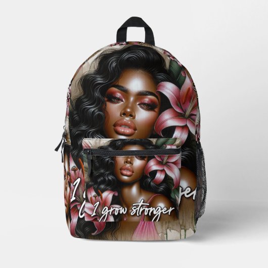 私は強くなる プリントバックパック (正面)