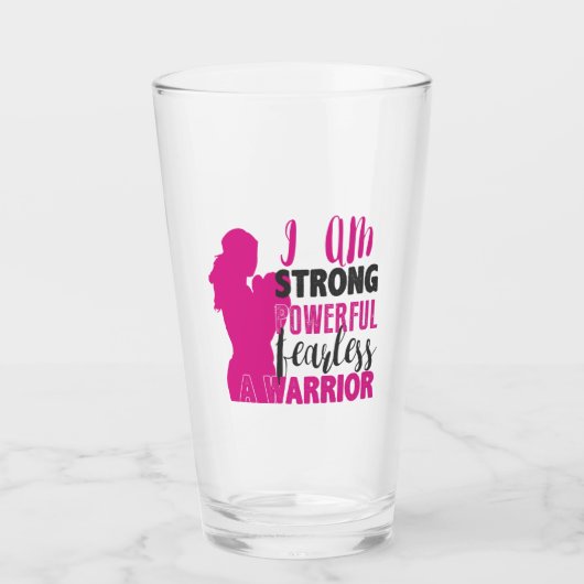 私は強く、力強く、恐れを知らない。武士 タンブラーグラス (正面)