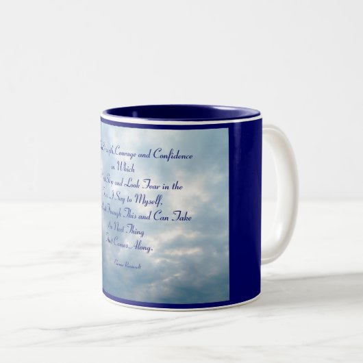私は強さ、勇気およびConfidencを…得ます ツートーンマグカップ (正面右)