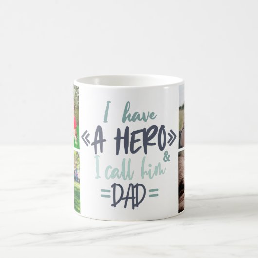 私は彼と呼ばれるヒーローを持っているパパカスタムフォトファーザー コーヒーマグカップ (中央)