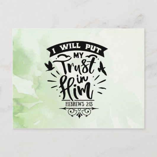 私は彼に信頼を置く ポストカード (正面)