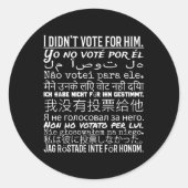 私は彼に投票しなかった – アンチトランプTシャツ ラウンドシール (正面)