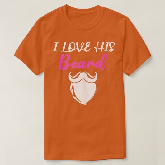 私は彼のあごひげを愛おもしろいし、ひげの愛好家のために Tシャツ (デザイン正面)