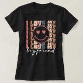 私は彼のために私のガールフレンドTee前向き、シャツが大好き Tシャツ (デザイン正面)