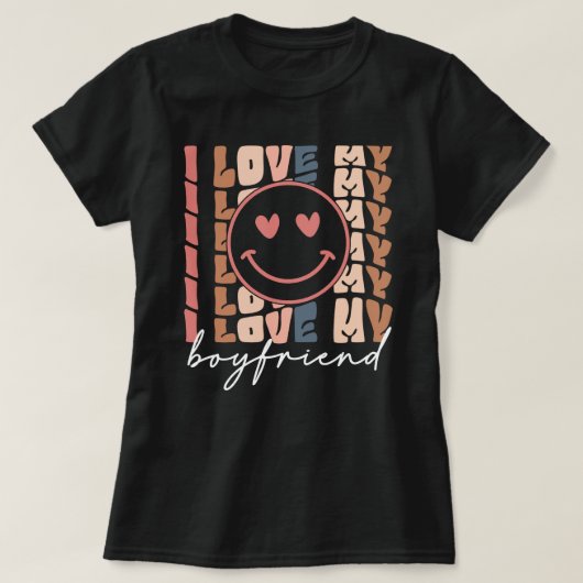 私は彼のために私のガールフレンドTee前向き、シャツが大好き Tシャツ (デザイン正面)