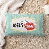 私は彼のミセス・レッド・リップアクアとライムテクスチャー枕 ランバークッション (ブランケット)