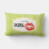 私は彼のミセス・レッド・リップアクアとライムテクスチャー枕 ランバークッション (裏面)