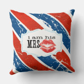 私は彼のミセス・ヴィンテージ・赤白青・リップ クッション (裏面)