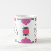 私は彼の喜び明るい花模様コーヒーティーマグ コーヒーマグカップ (中央)