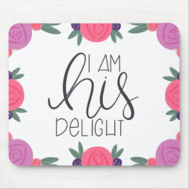 私は彼の喜び明るい花模様マウスパッド マウスパッド