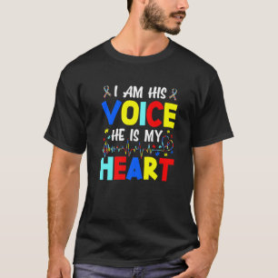 私は彼の声である彼は私のハート自閉症の意識パー Tシャツ