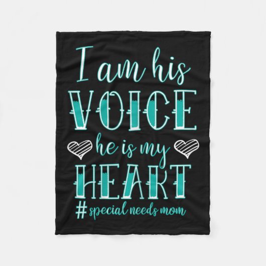 私は彼の声は彼が私の特別なハートである フリースブランケット (正面)