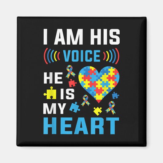 私は彼の声は彼は私のハート自閉症の意識_1 マグネット (正面)