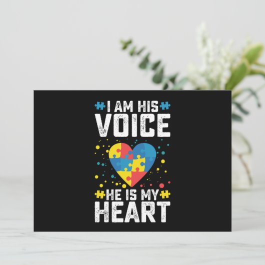 私は彼の声は彼は私のハート自閉症ママパパ 招待状 (スタンド正面)