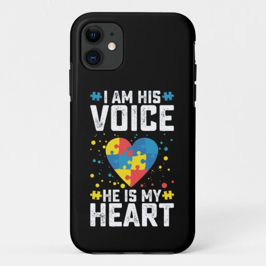 私は彼の声は彼は私のハート自閉症ママパパ Case-Mate iPhoneケース (裏面)