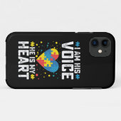 私は彼の声は彼は私のハート自閉症ママパパ Case-Mate iPhoneケース (裏面(横))