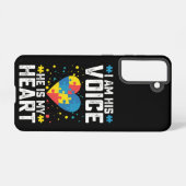 私は彼の声は彼は私のハート自閉症ママパパ SAMSUNG GALAXYケース (裏面横)