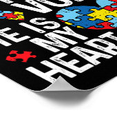 私は彼の声は彼は私のハート自閉症意識モン ポスター (角)