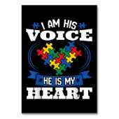 私は彼の声、彼は私のハート自閉症意識の息子である テーブルナンバー (正面)