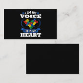 私は彼の声、彼は私のハート自閉症意識の息子である 名刺 (正面/裏面)