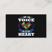 私は彼の声、彼は私のハート自閉症意識の息子である 名刺 (正面)