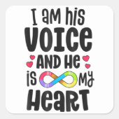私は彼の声、彼は私のハート自閉症意識T-S スクエアシール (正面)