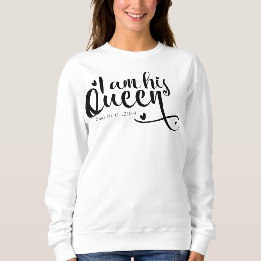 私は彼の王妃周年記念ギフトの妻のカスタム妻 スウェットシャツ (正面)