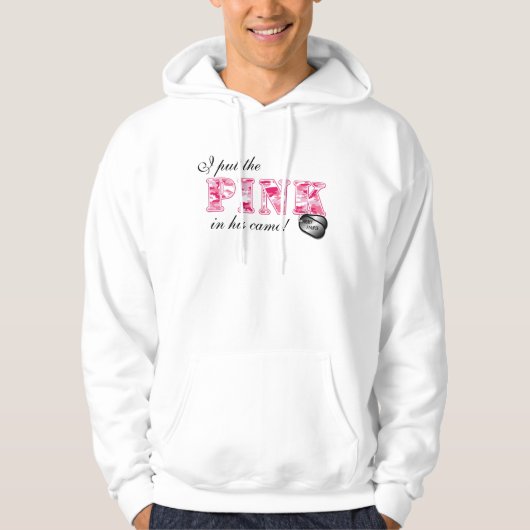 私は彼の迷彩柄にピンクを置きました パーカ (正面)