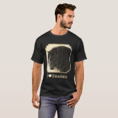 私は彼の黒いフリシアの馬の馬が大好き Tシャツ (正面フル)