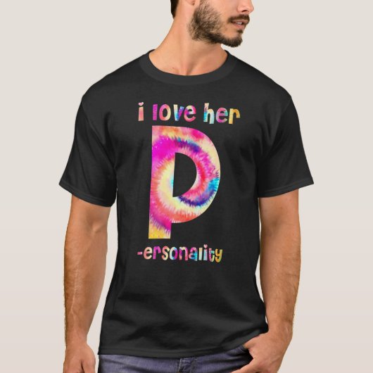 私は彼のD献身が大好き彼女のPパーソナリティM Tシャツ (正面)
