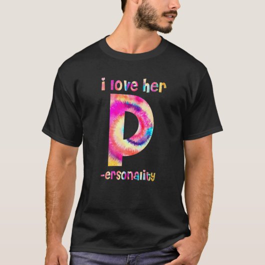 私は彼のD献身が大好き彼女のPパーソナリティM Tシャツ (正面)