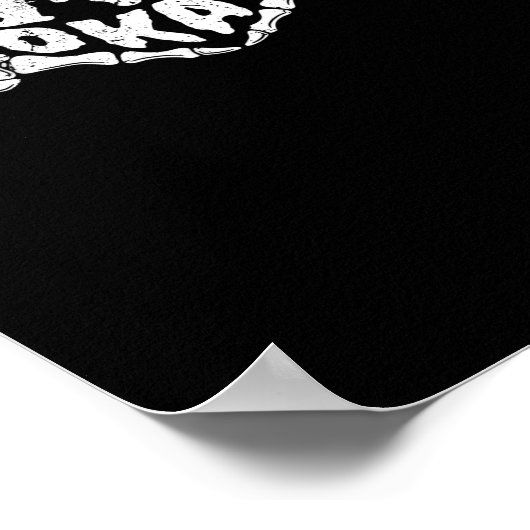 私は彼は面白いハロウィーンの衣装スケルトンの手を大丈夫 ポスター (角)