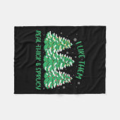 私は彼らが厚く実在くつばいおもしろいのクリスマスTが好き フリースブランケット (正面(横))